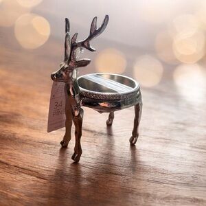 Silver reindeer candy snack dish nuts dish